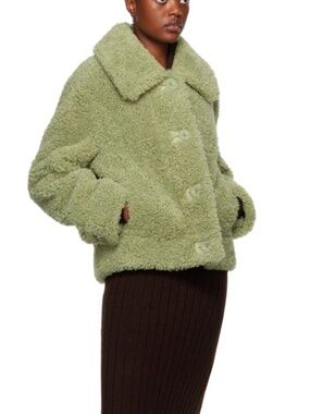 Stand Studio Green Melina Faux-Shearling Jacket